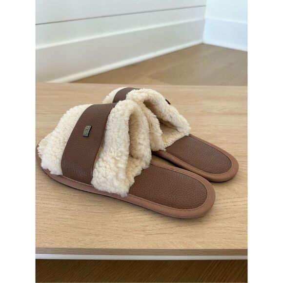 Australian Luxe Sherpa leather slide slippers size 10 - Picture 5 of 8